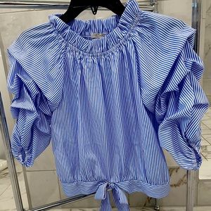 Habitual size 14 blue & white stripe shirt